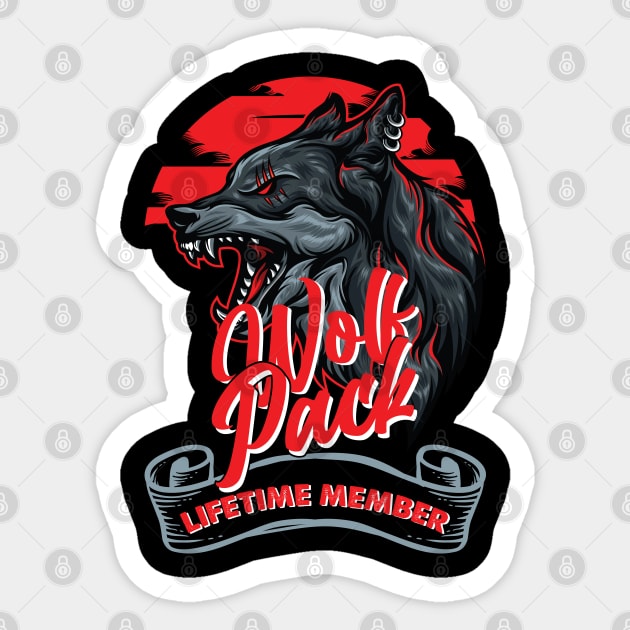 wolf pack lifetime membership Sticker by youki